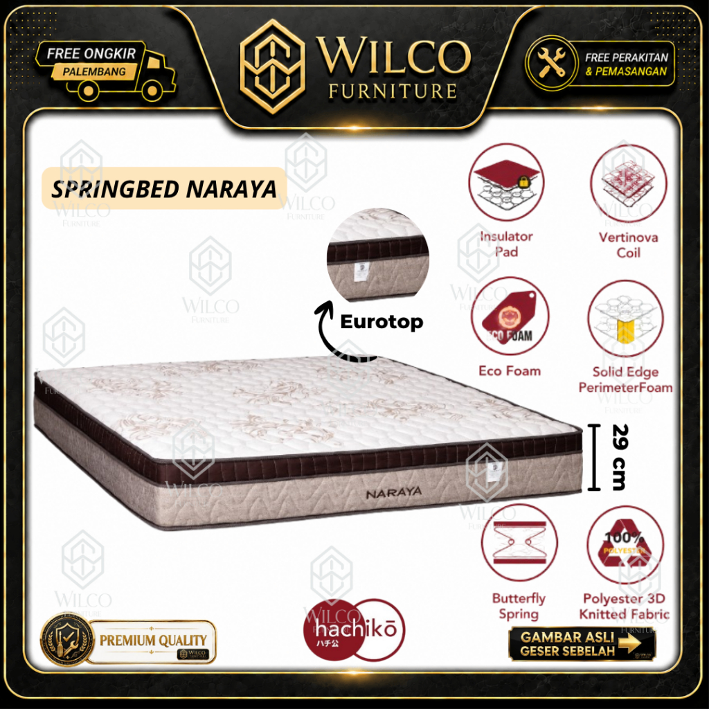 Springbed Naraya by Hachiko | Kasur Matras Eurotop Tebal 29 cm