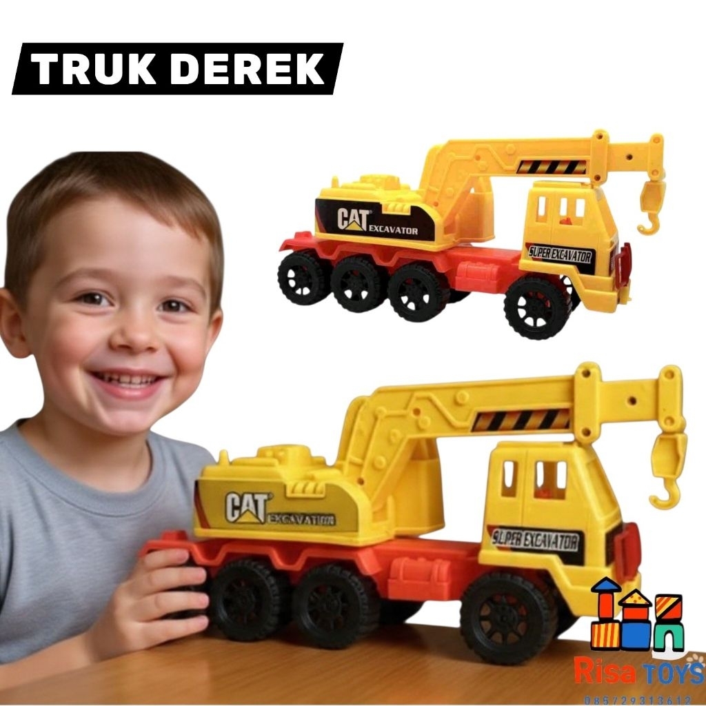 MAINAN TRUK DEREK BAHAN TEBAL BISA MUTER 777D UKURAN BESAR, MAINAN MOBIL PANCING, TRUK VIRAL
