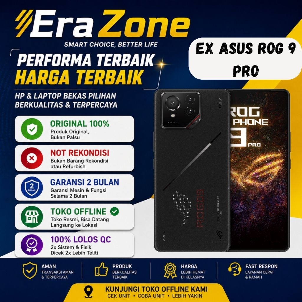 EX DISPLAY ASUS ROG PHONE 9 PRO FE 12/256 12/512 16/512 24/1TB RESMI TAM MULUS