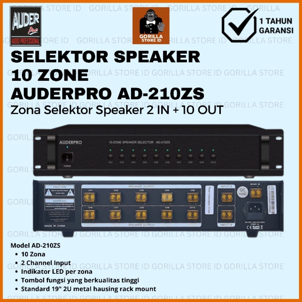 AUDERPRO AD-210ZS SELECTOR SPEAKER 10 ZONE