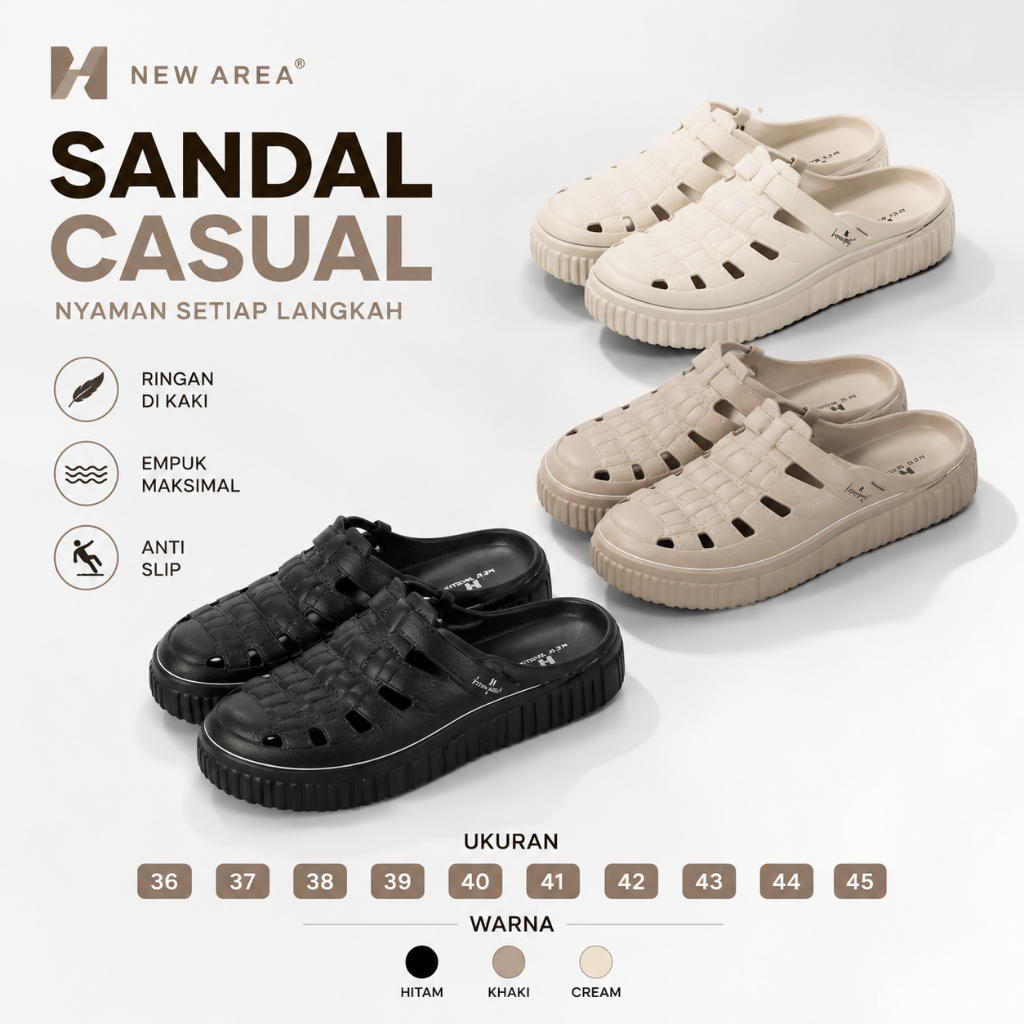 Borongdong - Sandal Sepatu Wanita Dewasa Ringan Insole Empuk NB009
