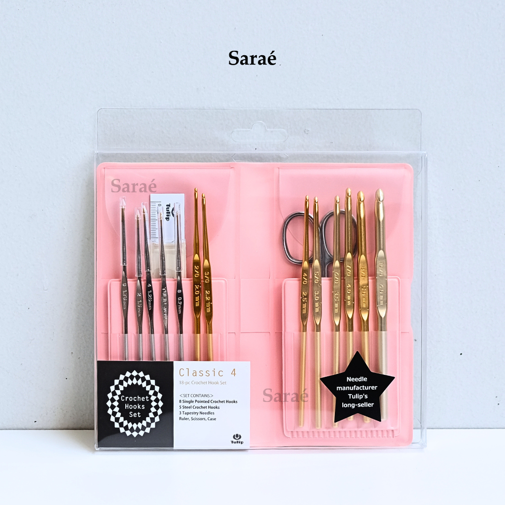 Tulip Classic 4 Crochet Hooks Set / Hakpen - Jarum Rajut Tulip