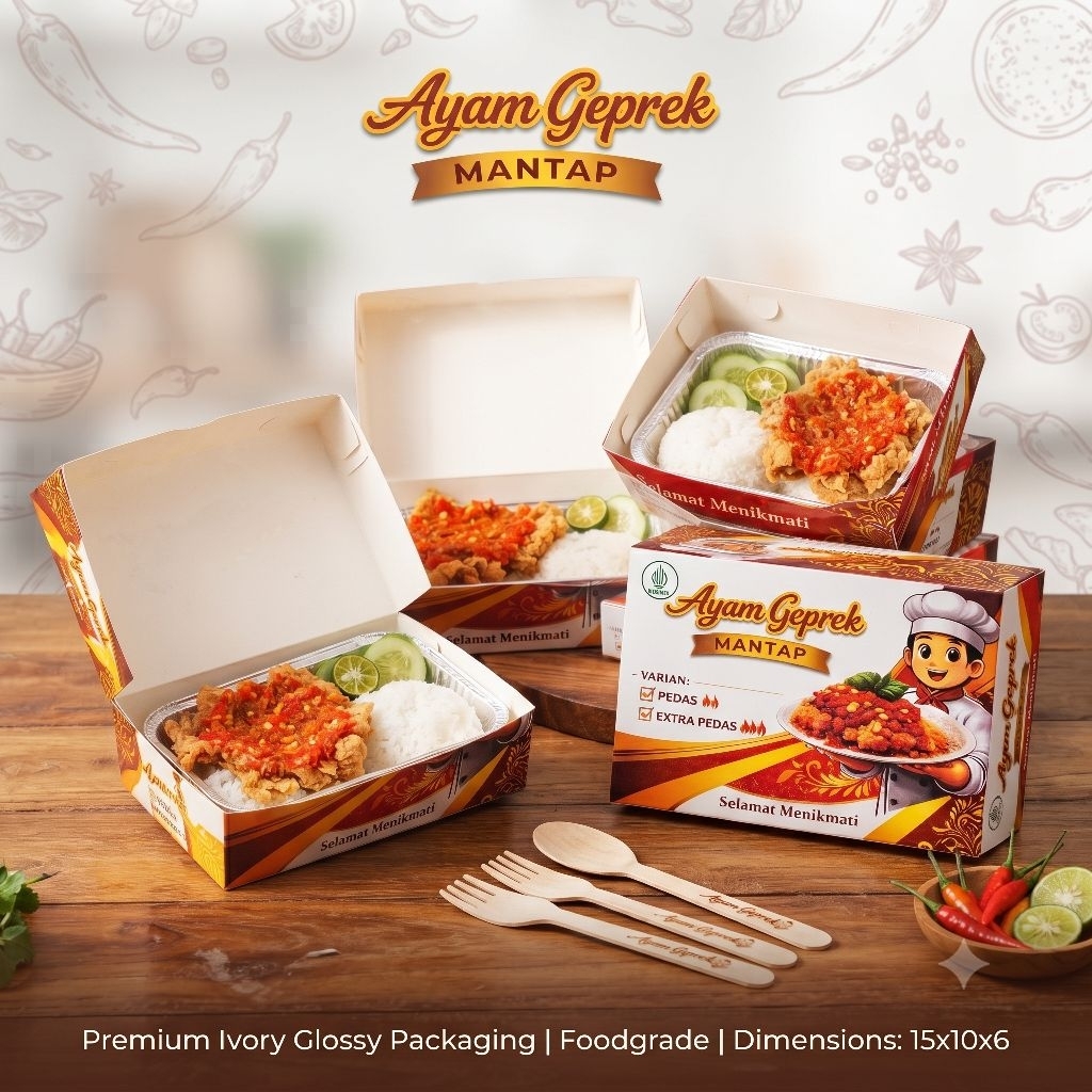 box fried chicken | kemasan fried chicken | bungkus fried chicken | box ayam geprek