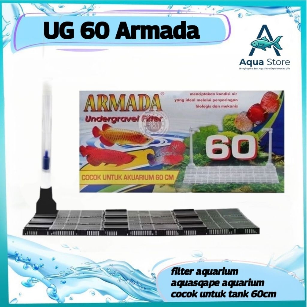 FILTER AKUARIUM AQUASCAPE AKUARIUM UNDERGRAVEL ARMADA 60 CM