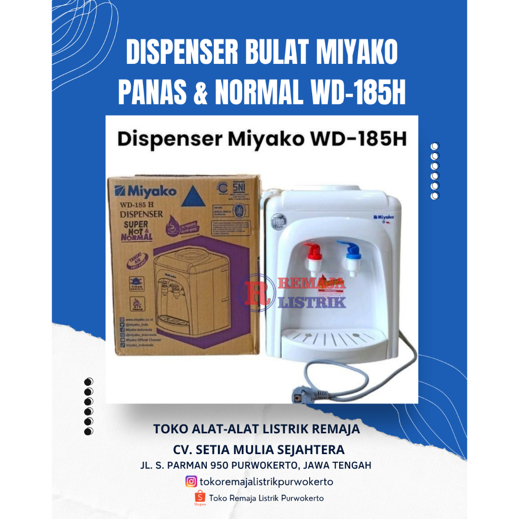 Dispenser Galon Atas Bulat Panas dan Normal Miyako WD-185 H