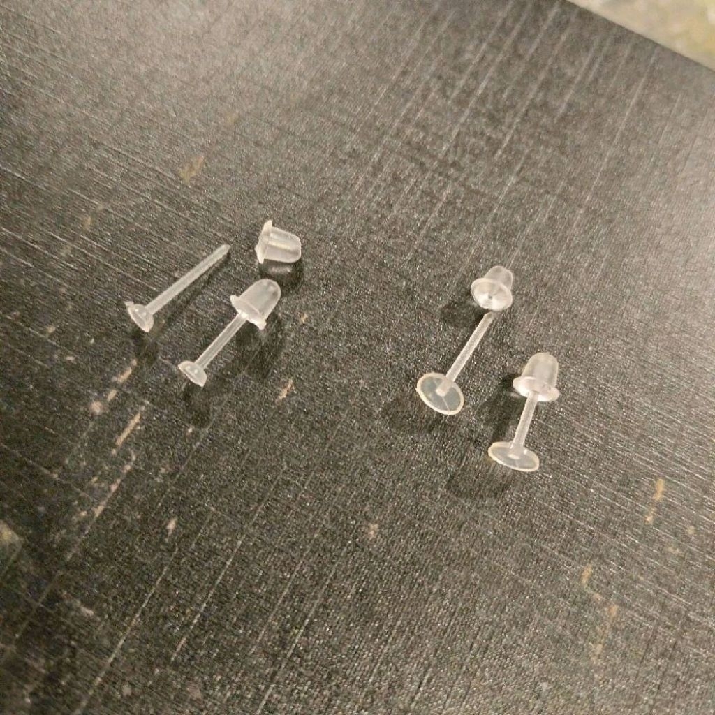 5Pasang Anting Tusuk Transparan Tindik Piercing Telinga Plastik Bening