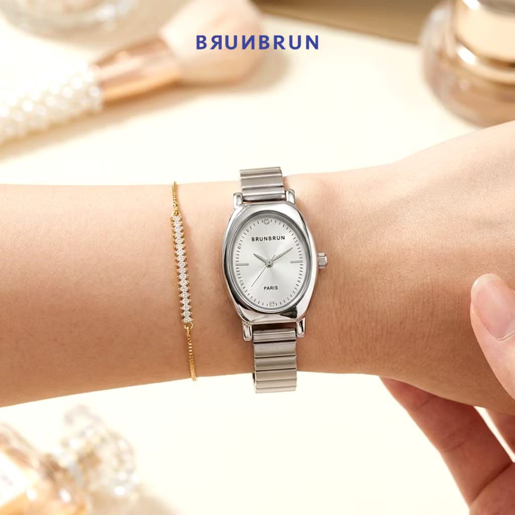 Jam tangan Fiorra Silver/Rosegold original Brunbrun Paris