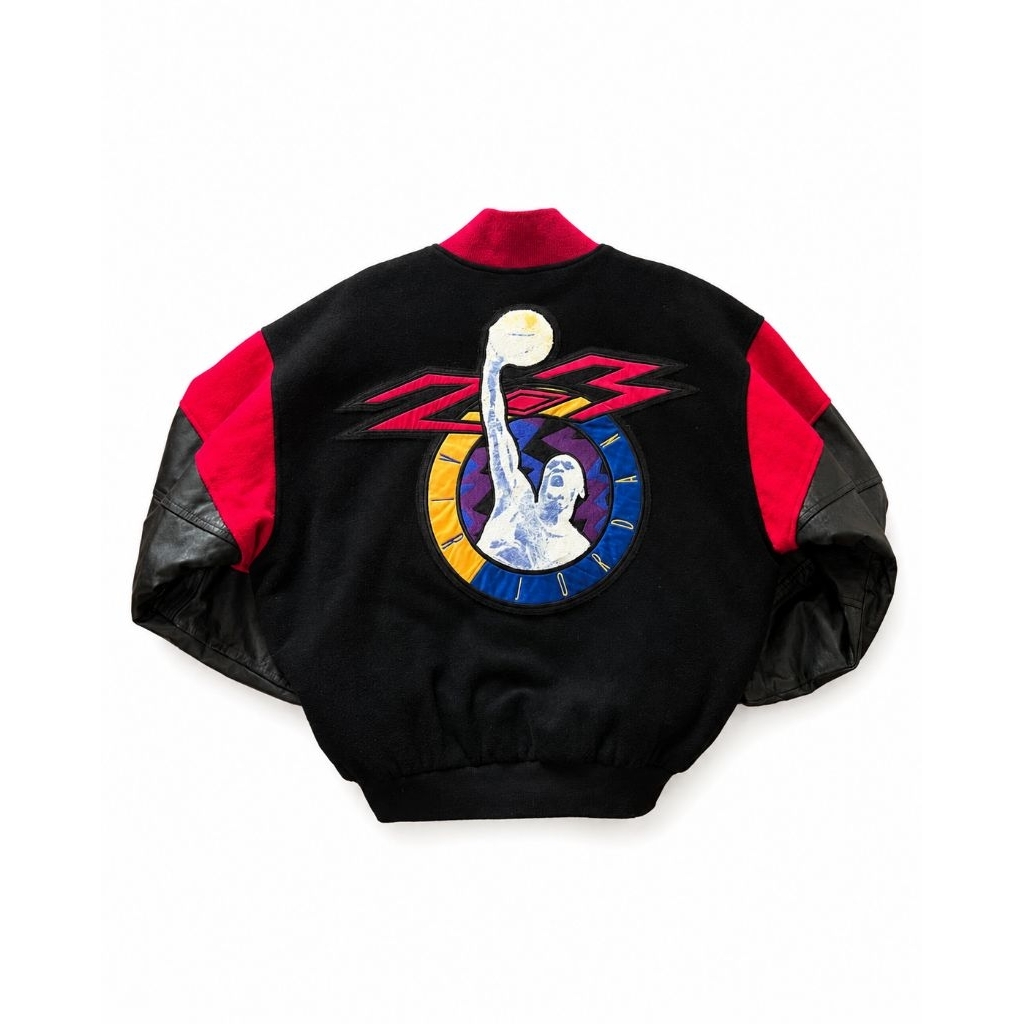 Vintage Air Jordan Barcelona Varsity Jacket 80s Wool Leather Original Big Logo Rare