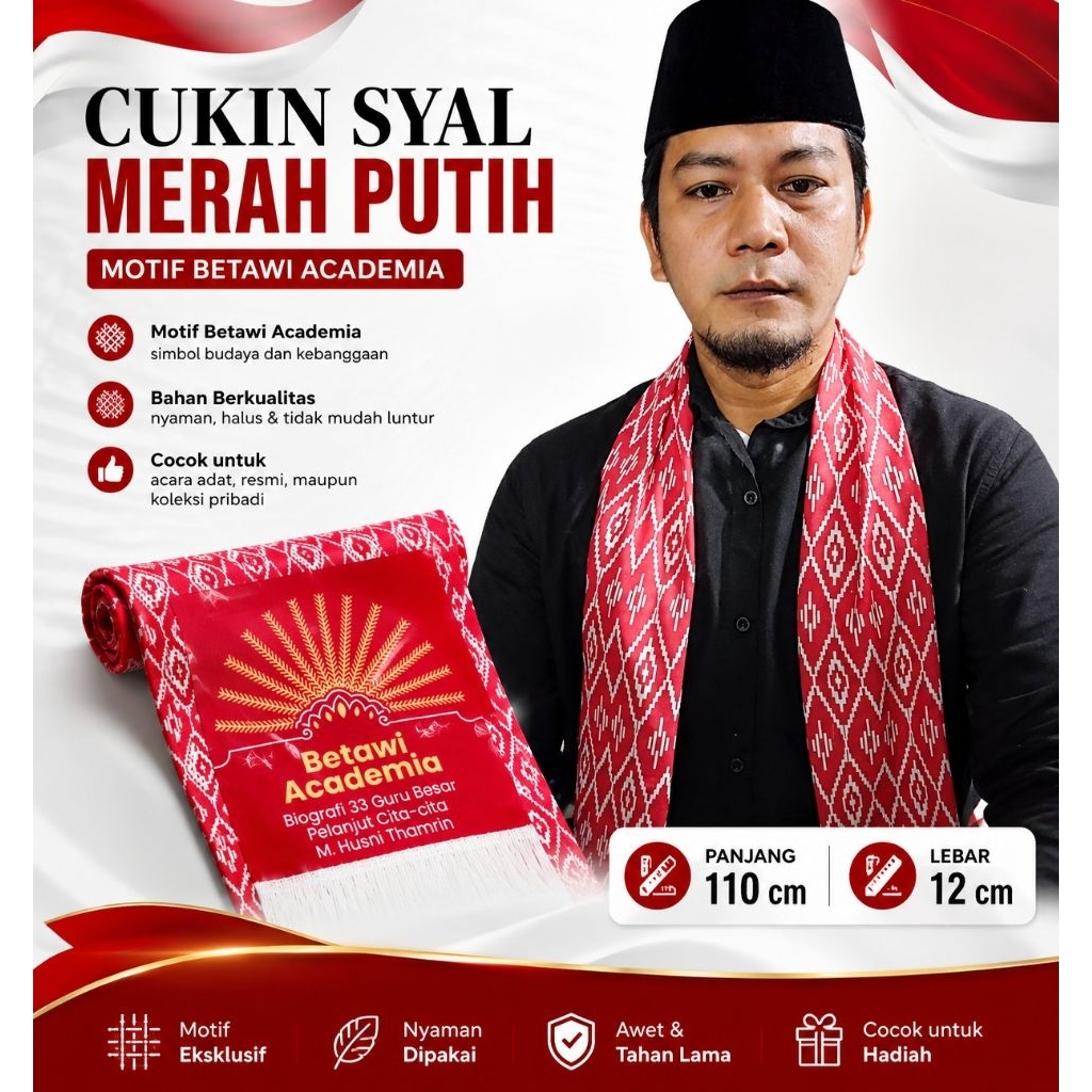 CUKIN SYAL MERAH PUTIH – Motif Batik Merah Putih
