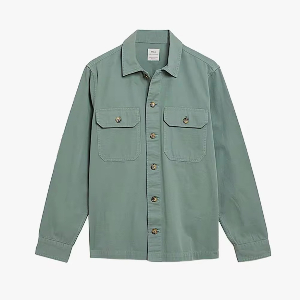 Brand New - Marks & Spencer - Pure Cotton Garment Dyed Overshirt / Field / Fatigue / OG-107 Shirt - 