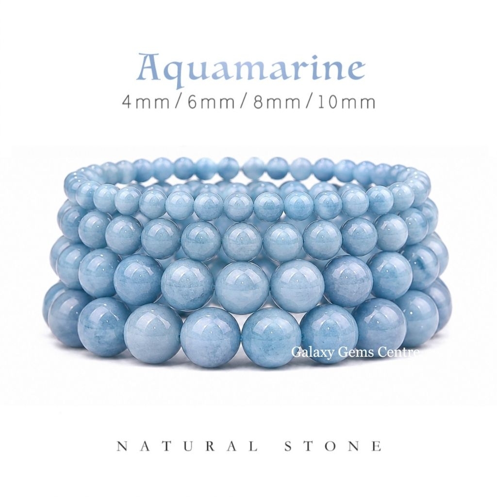 Gelang Batu Blue Aquamarine Natural Stone