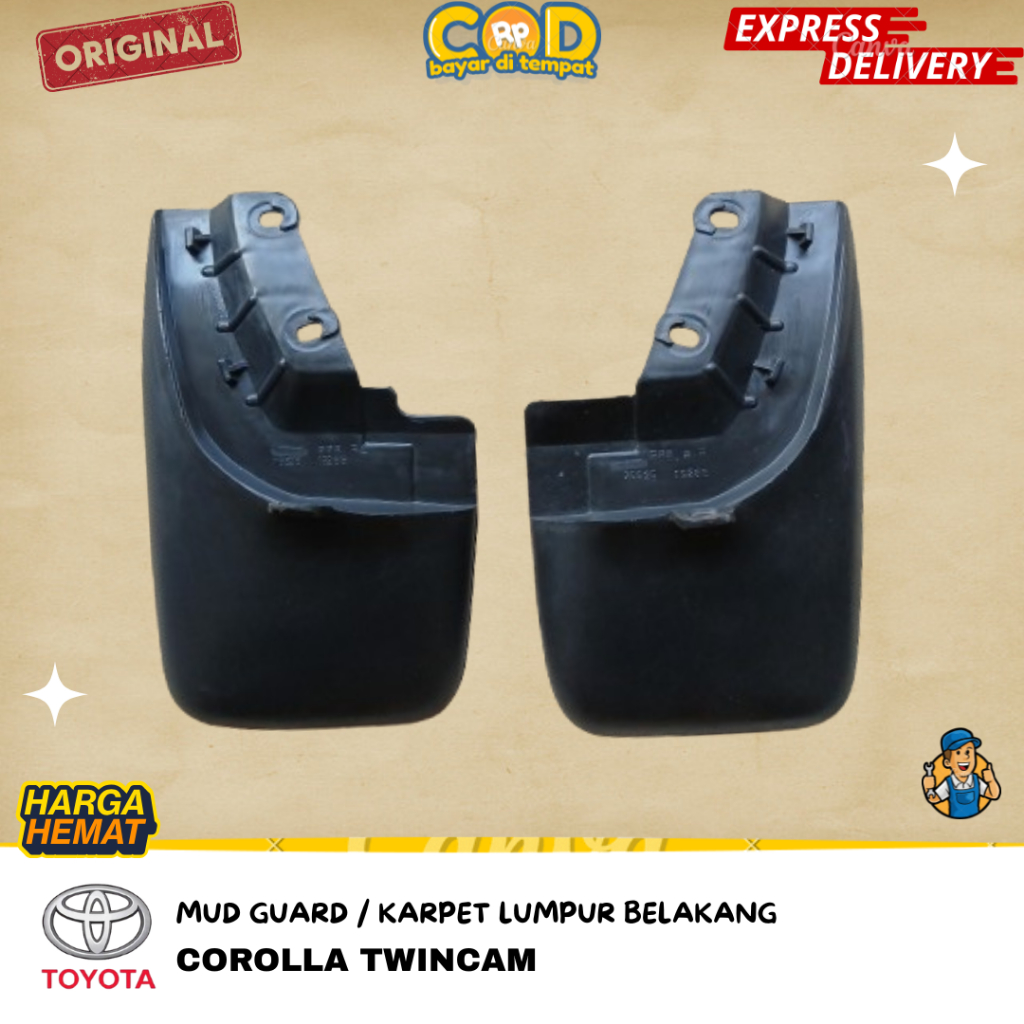 MUD GUARD BELAKANG / KARET  LUMPUR BELAKANG TOYOTA COROLLA TWIN CAM AE 91 AE92 EE90 BEST QUALITY