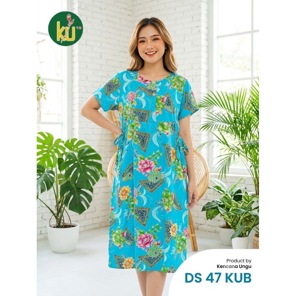 Daster 47 Kencana Ungu label Biru busui