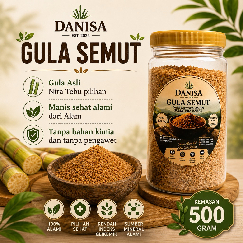 Brown sugar tebu 500 gr natural alami Gula semut gula tebu Gula  Tebu Semut Bubuk Purewell Organik P