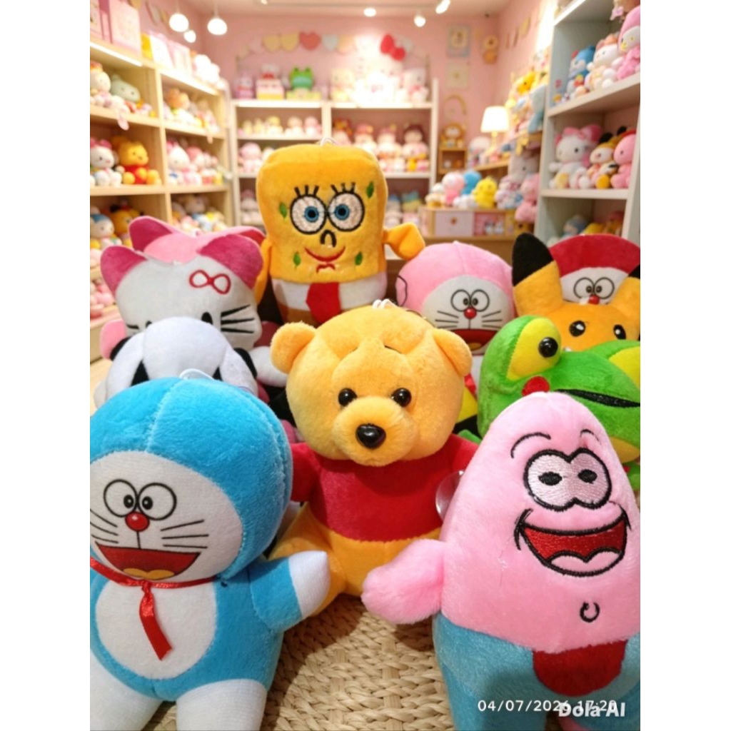 Gantungan Cepotan / Boneka Gantungan Kaca Doraemon Mini 15cm /  Boneka mini Lucu Lembut dan Mudah Di