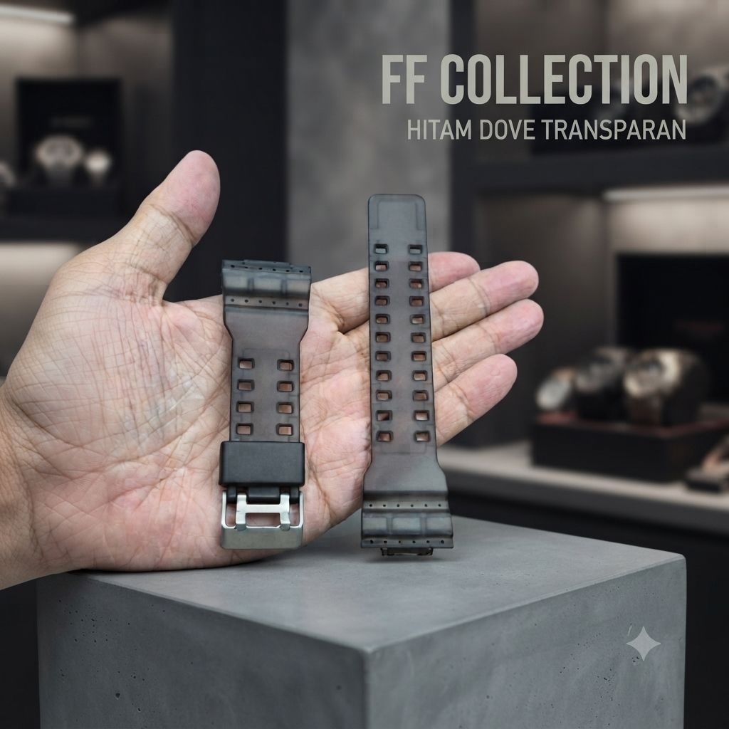 FF TALI / STRAP JAM TANGAN KWALITAS ORIGINAL TRANSPARAN GESPER GOLD  CASIO G-SHOCK GA-100 GA-110 GA-