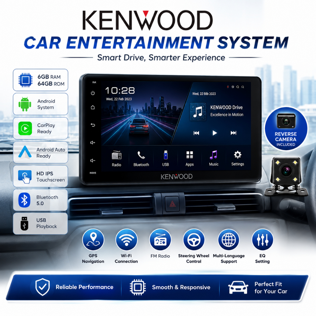 Kenwood Android Car Player 9/10 Inch 6GB+64GB MP5 Player Support CarPlay Android Auto Free Kamera Mu