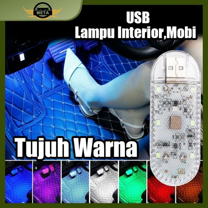 Lampu Interior Mobil LED 7 Warna RGB Lampu Kolong Motor Touch Control Tanpa Kabel Lampu Plafon Mobil