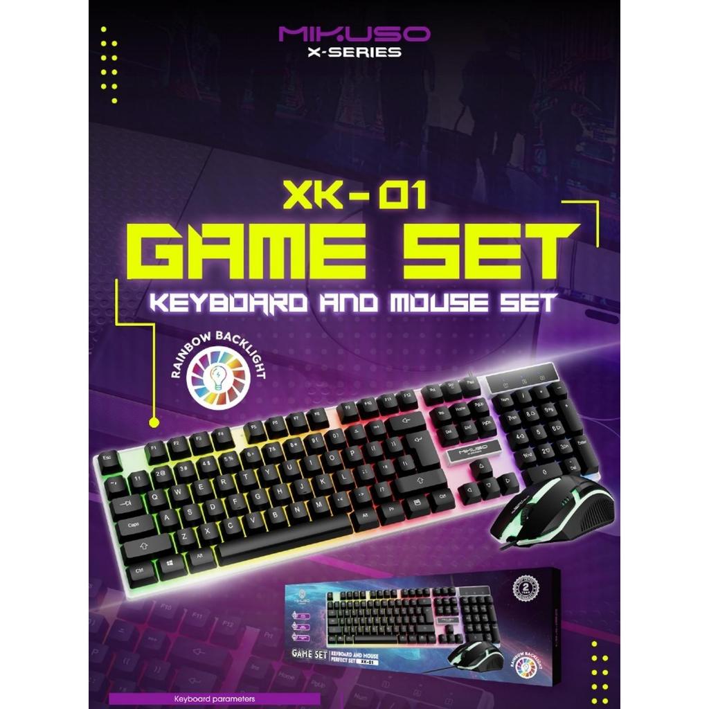 MIKUSO Keyboard Gaming Set Mouse XK-01 Keyboard Mouse Game Set RGB - SSK ACC - Komputer