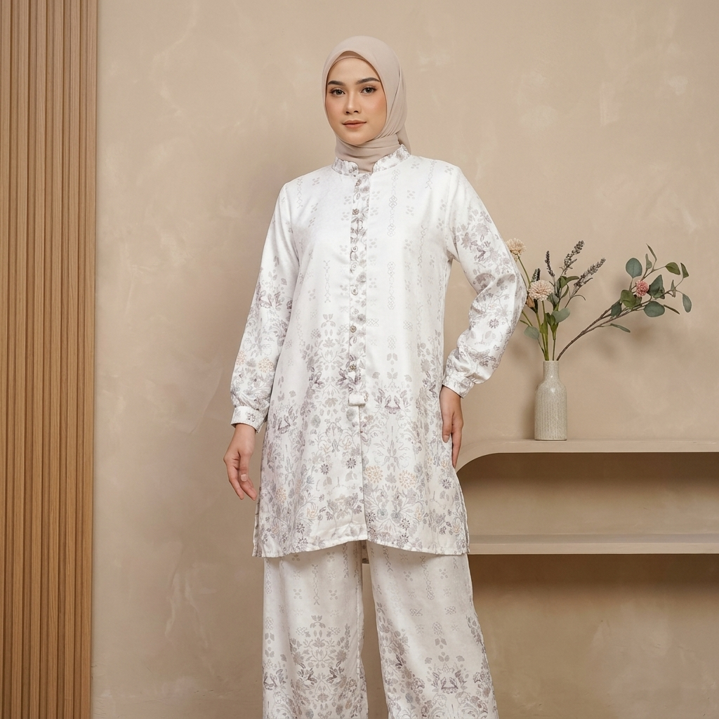 Tampil Modis dengan Nadia One Set Tunik Kulot Fashion Muslimah