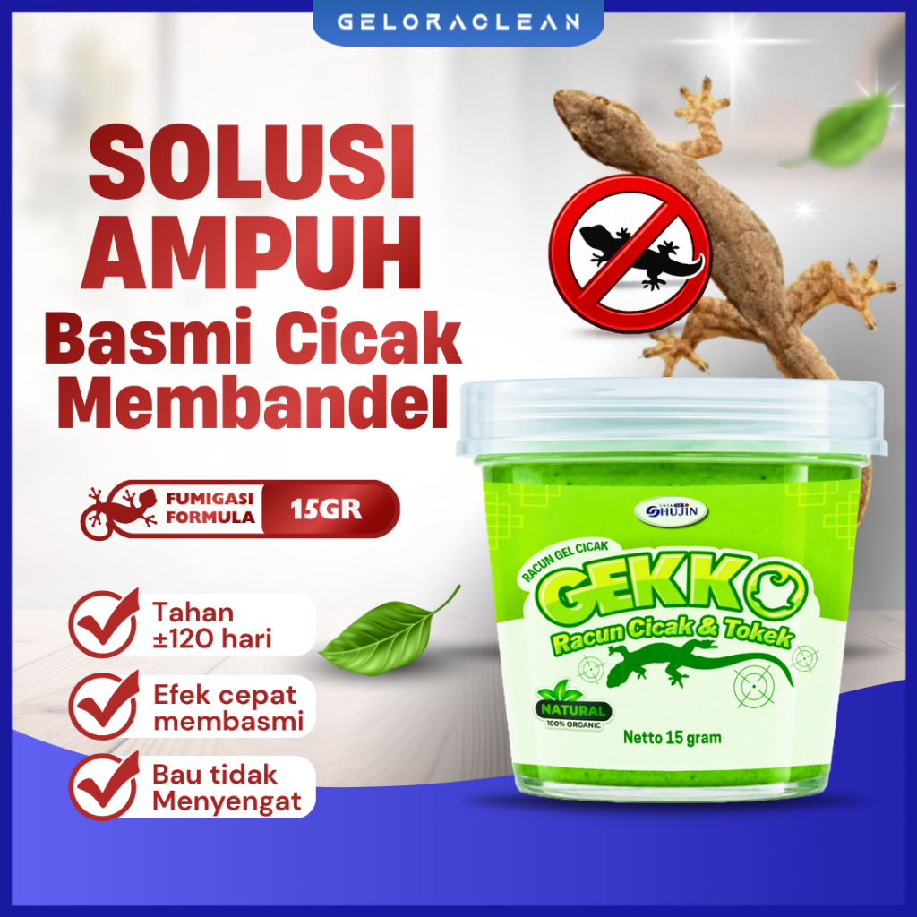 Gelora Clean GEKKO Gel Umpan Racun Cicak Tokek Cepat Sekali Jilat Mati Ditempat Gel Obat Anti Cicak 