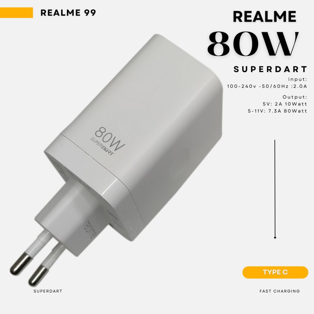 Charger Realme 80watt Support fast Charging Original 100%