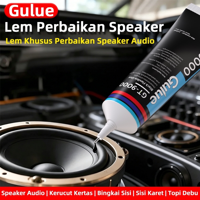 50ml Gulue GT-9000 Hitam Lem Speaker Lem Khusus Speaker Glue For Speaker