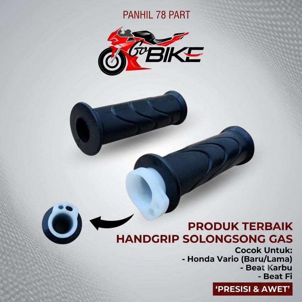 Handgrip Set Selongsong Gas Beat Fi Esp Vario 110 Fi Vario 125 150 LED Karet Gas + Pipa Gas 2 Lubang