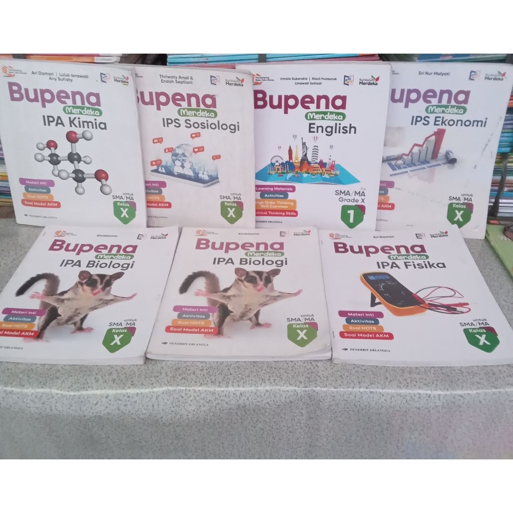Bupena Kimia,  Bupena IPS Sosiologi, Bupena English,  Bupena Ips Ekonomi,  Bupena Ipa Biologi,  Bupe