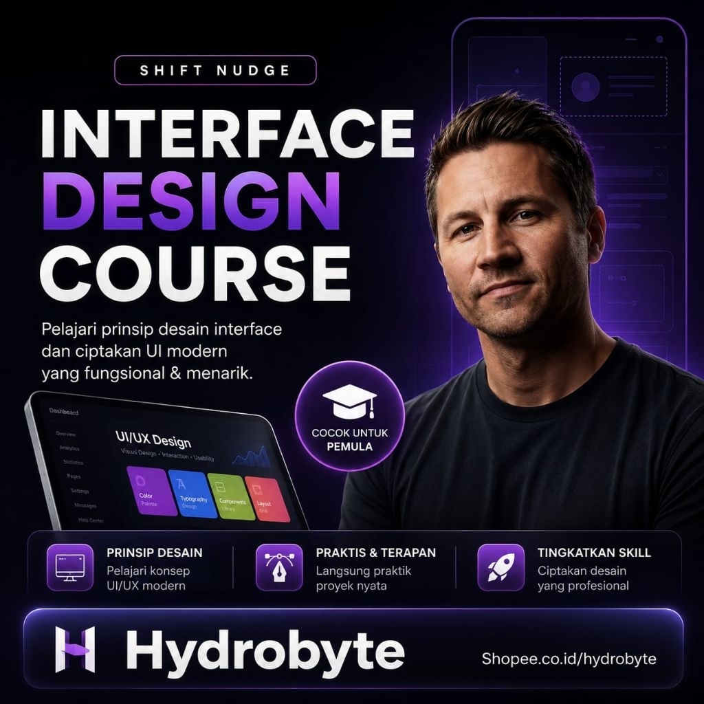 ecourse design ui/ux internasional shift nudge interface design course termurah / kelas online ui de