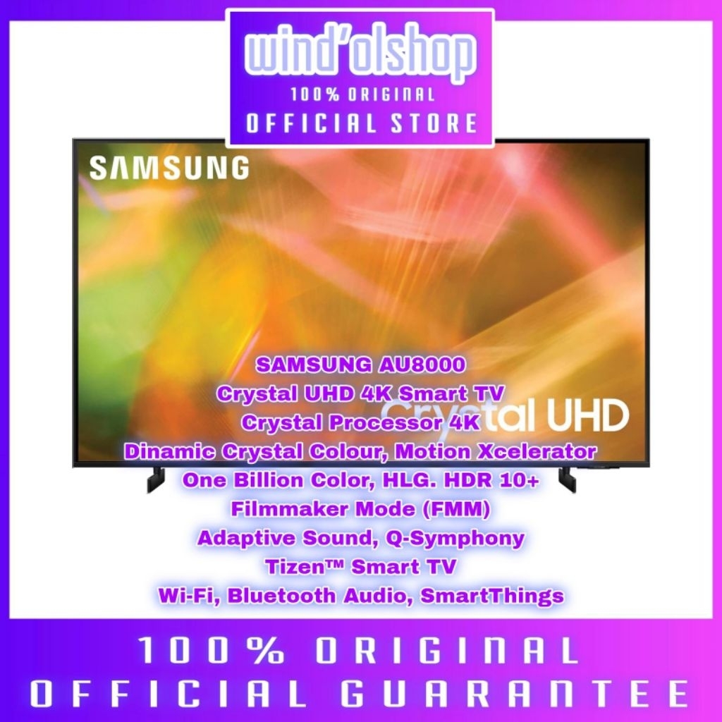 Samsung 43AU8000 Smart TV 4K Crystal UHD UA43AU8000 43 inch