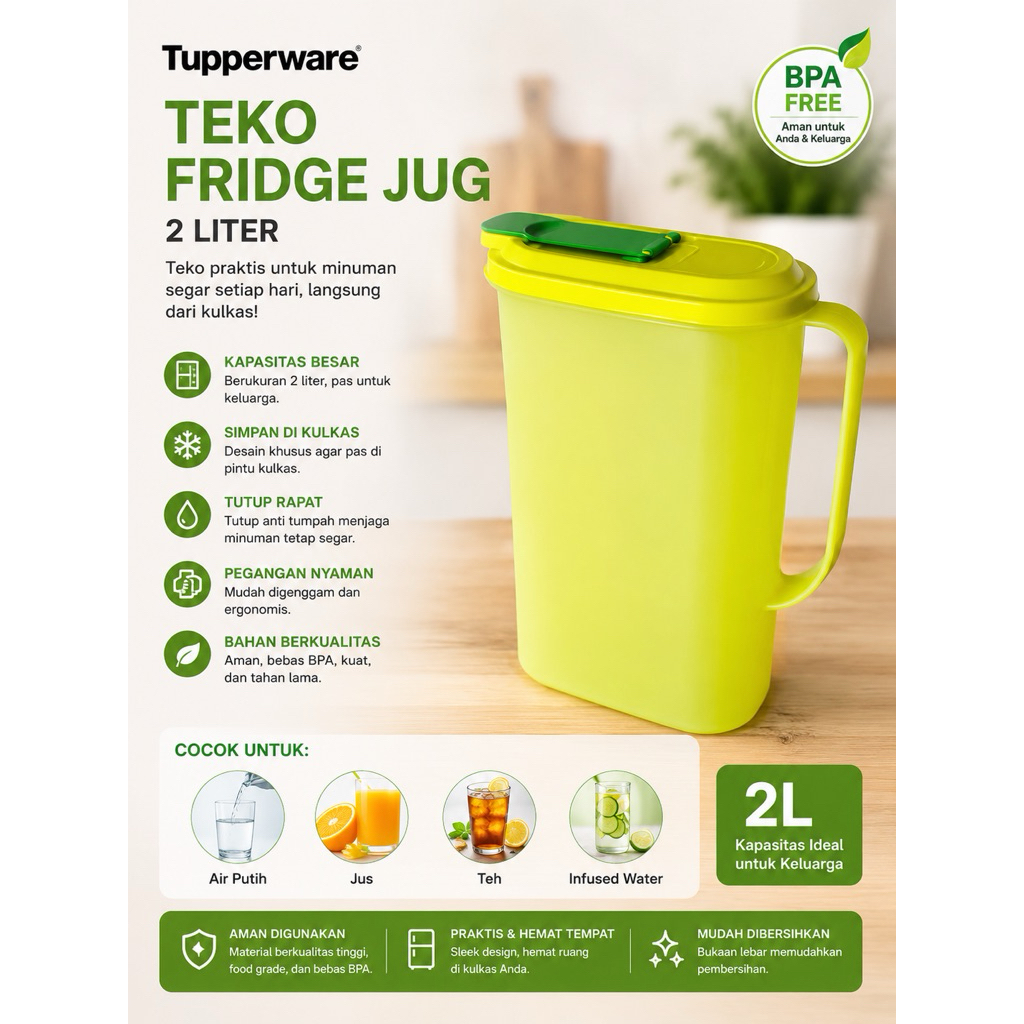 Tupperware fridge jug 2L / teko