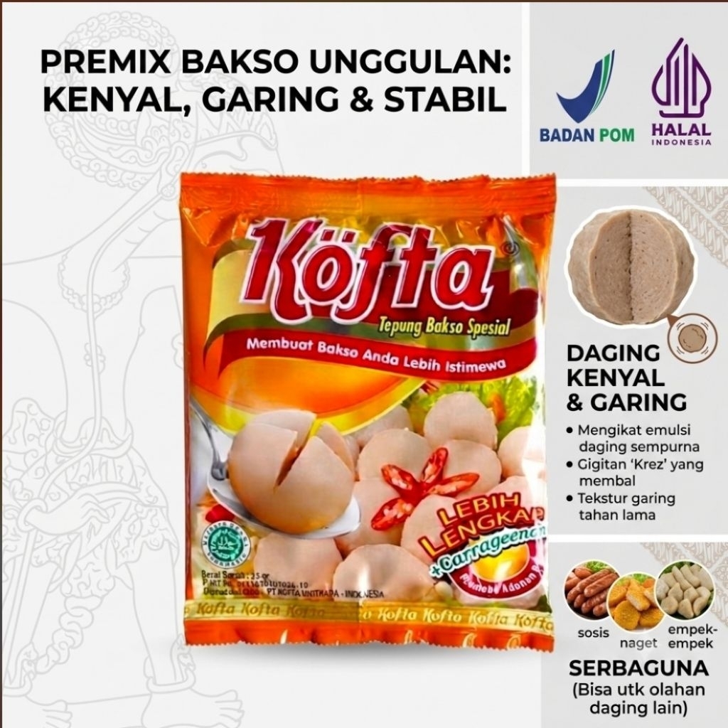 Kofta tepung adonan pengenyal bakso - tanpa minimum pembelian