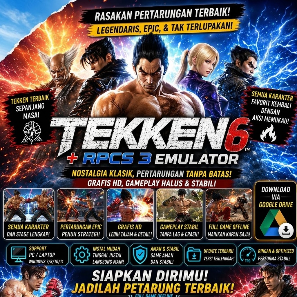 (RDP) TEKKEN 6 + RPCS 3 EMULATOR - PC GAME RAJA DIGITAL PRO