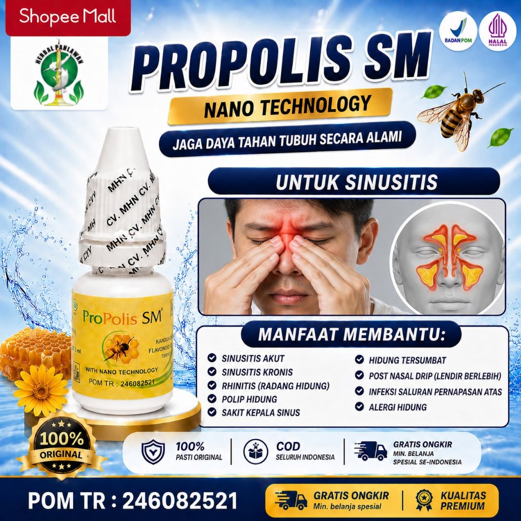Obat Untuk Sinusitis, Sakit Kepala Sinus, Sinusitis Akut - Propolis SM BPOM