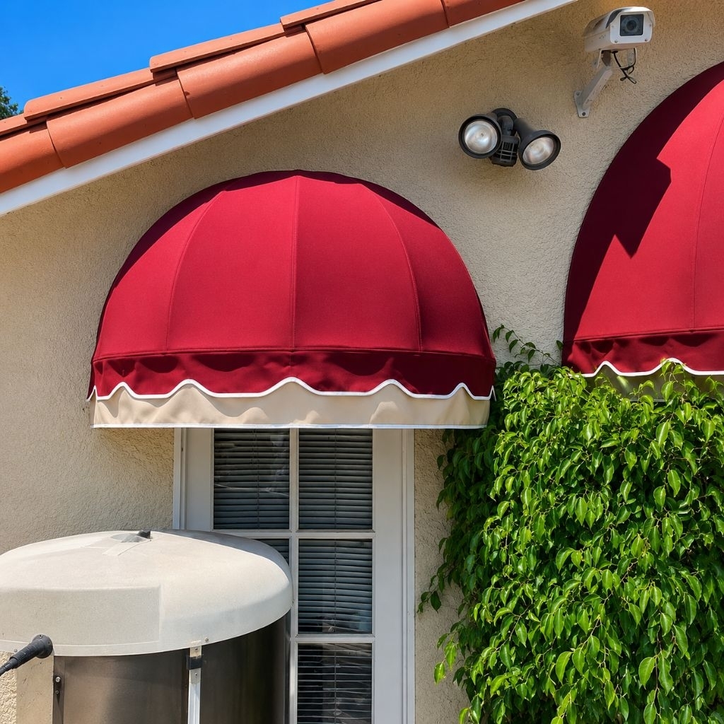 Kanopi Kain Awning Model Bulat, Bahan Kain Sunbrella