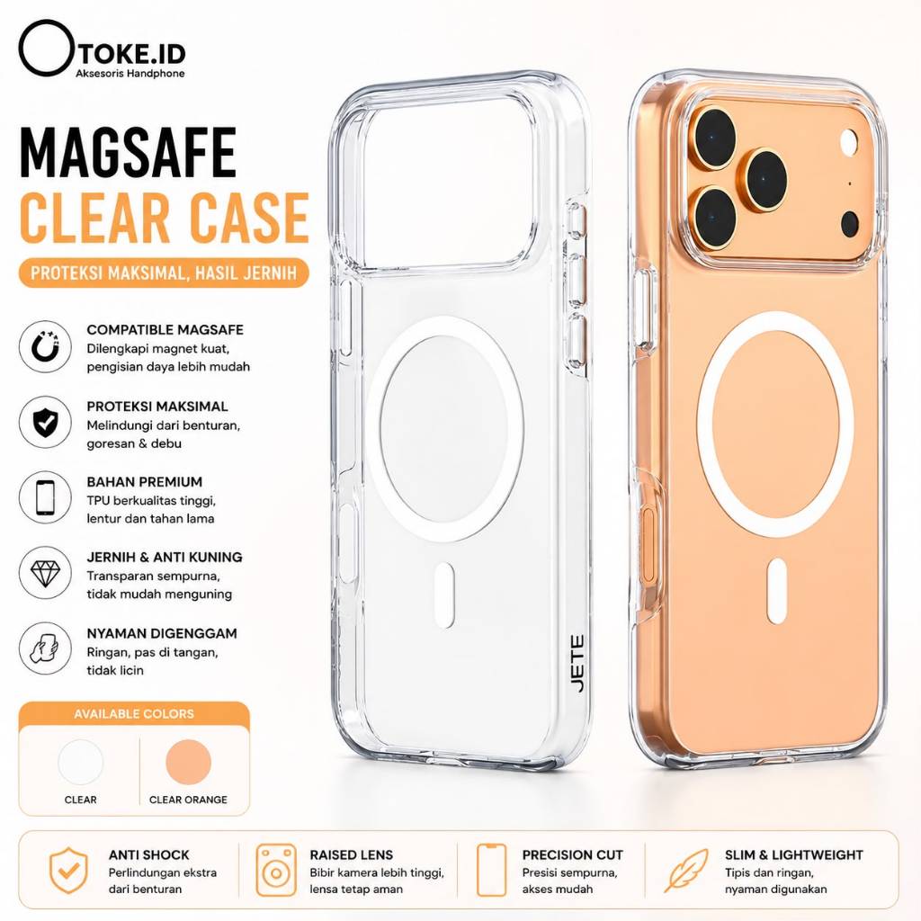 (Ready 18 Pro Max) CLEAR CASE MAGSAFE IPHONE 11 12 13 14 15 PLUS 17 18 PRO MAX