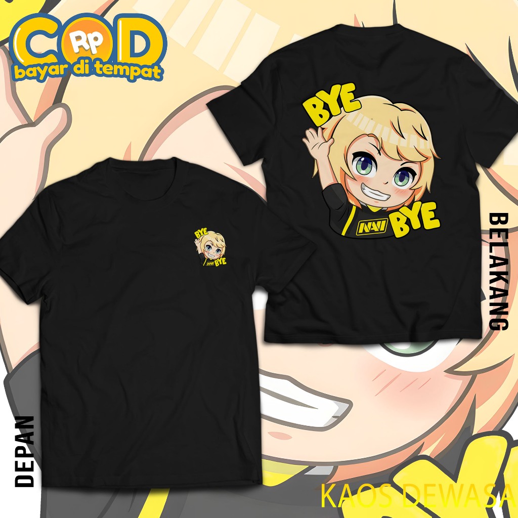 Kaos Emote Mobile Legend ML Team MPL Navi Bye Bye Bahan Halus dan Lembut