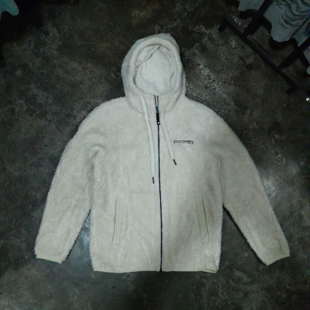 DISCOVERY EXPEDITION THERMOLITE SHERPA FLEECE JACKET WHITE BONE