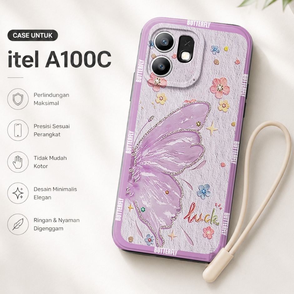 R843 Case +Tali Hp ITEL A100C CITY 200 Terbaru - Softcase Itel A100C ITEL City 100 A90 A80 A50 A60 A