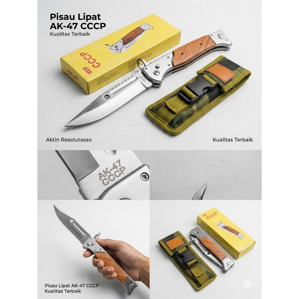 Pisau Lipat AK 47 kecil CCCP buat Survival