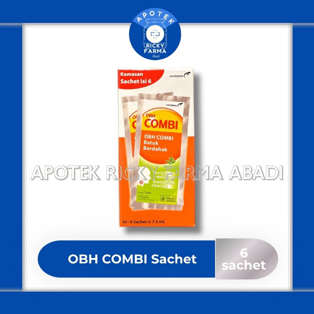 OBH Combi Batuk Berdahak Menthol 6 Sachet Meredakan Batuk Expektoran 7.5ml Dewasa Anak