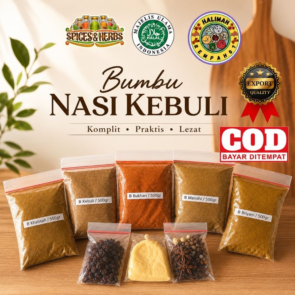 bumbu nasi kebuli komplit uk 500gr nasi briyani instan