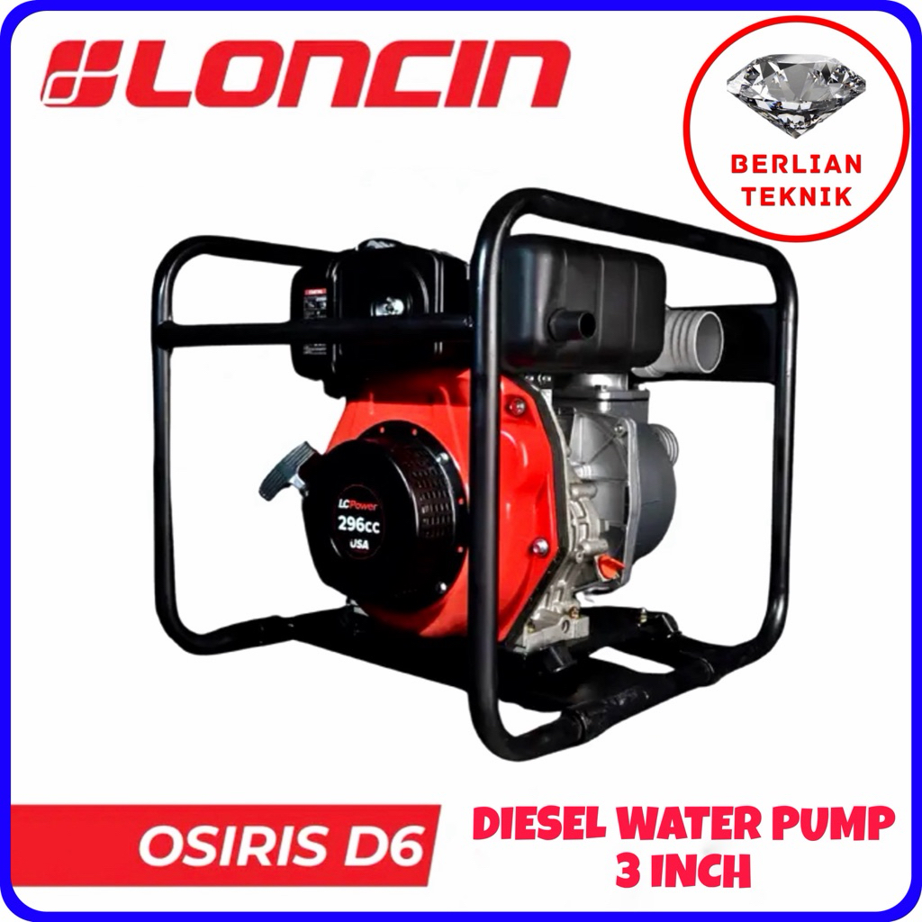 Mesin Pompa Air Solar Diesel Water Pump Loncin LC Power OSIRIS D6 / D 6 / 3 Inch / Vortex D178 / 6 H