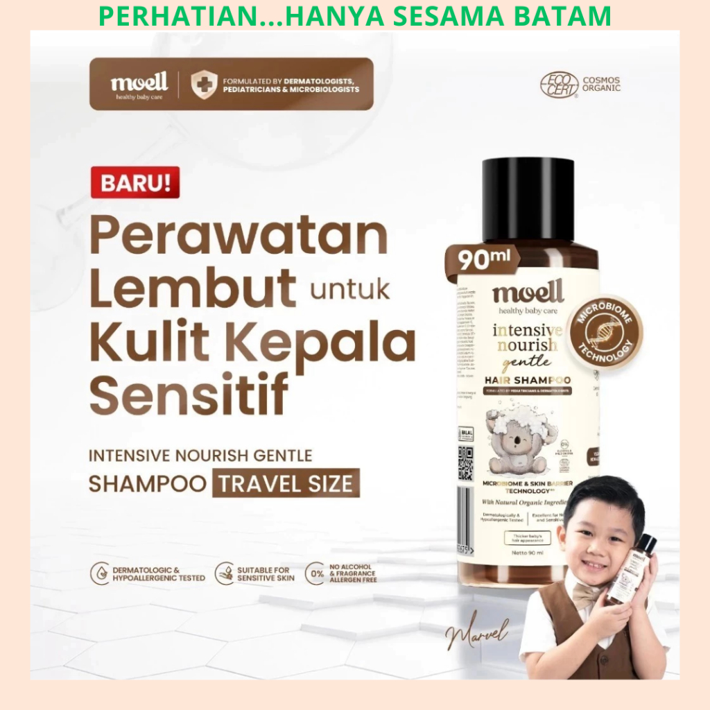 Moell Intensive Nourish Gentle Shampoo 90ml travel size botol kecil shampo bayi dan anak