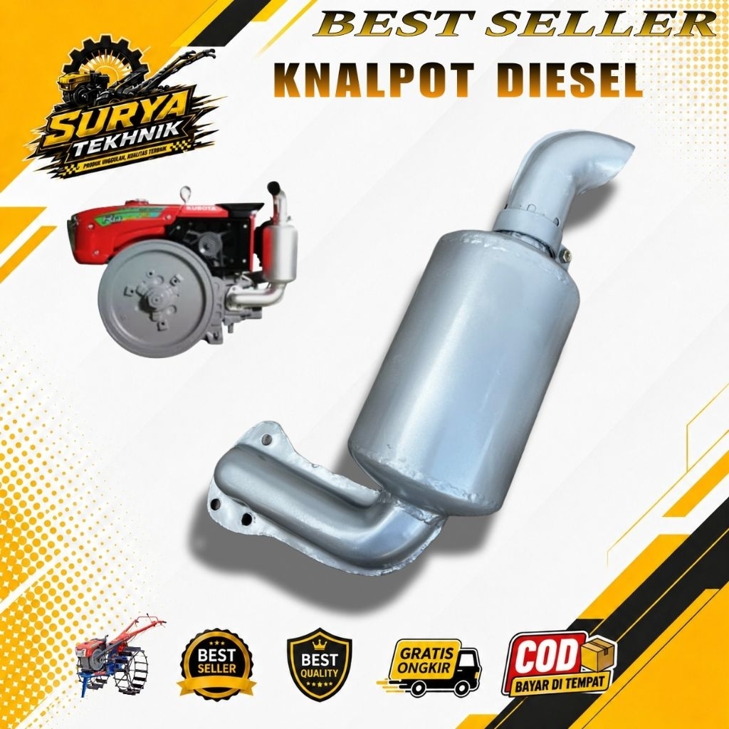 Knalpot Mesin Diesel Kubota Original | Muffler Kubota Tahan Panas | Sparepart Traktor Diesel Awet Te