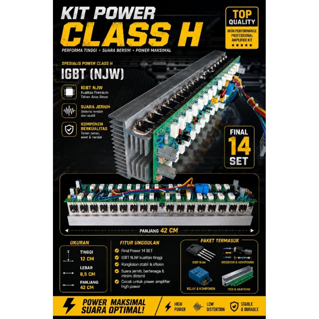 Kit Driver Power Amplifier 2 Ch body 3U Copotan BU Pabrikan Klas H