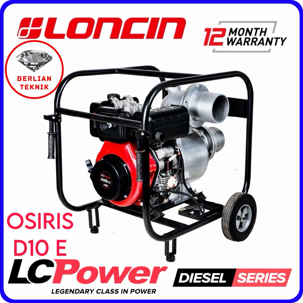 Mesin Pompa Air Solar Diesel Water Pump Loncin LC Power OSIRIS D10 E / D 10 E / 6 Inch / Vortex D 19