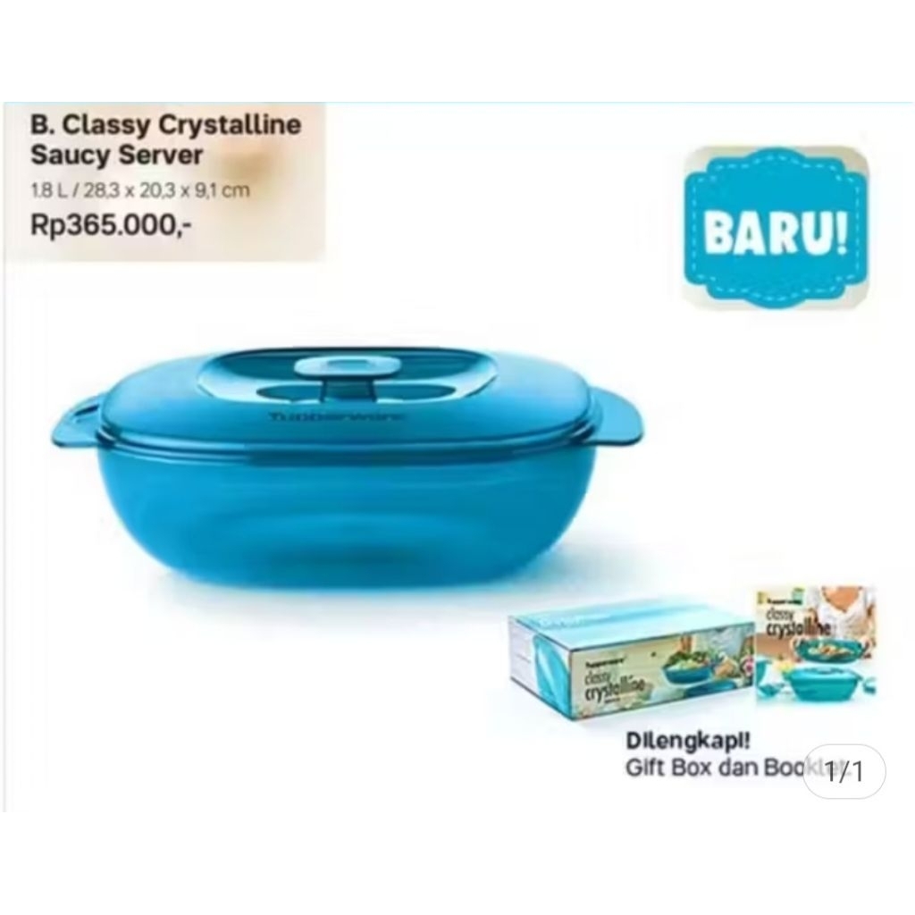 Tupperware Classy Crystalline Saucy Server Tupperware akrilik Tuppy antik Tupperware murah Tupperwar