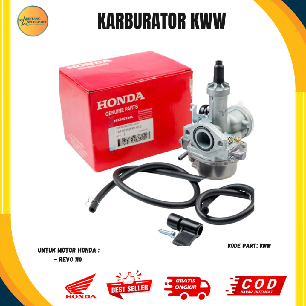 Karburator motor honda revo 110 KWW revo lama 16100-KWW-010